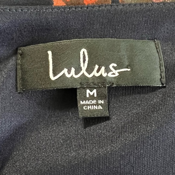 Lulus Shifting Dears Navy Blue Floral Dress Size Medium - Picture 6 of 8